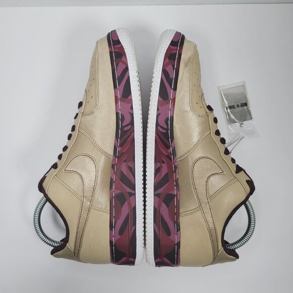 Nike Air Force 1 Premium 07 Women's Burgundy Gold Sneakers 315186-221 US Size 9 - Picture 8 of 10